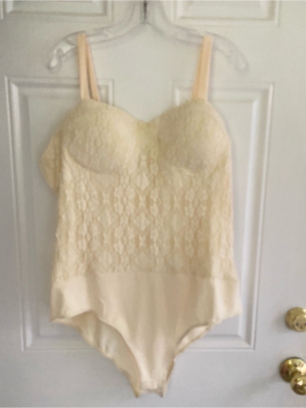 White Birch Floral Lace Underwire Cream Bodysuit Adjustable Strap 3x NWOT
